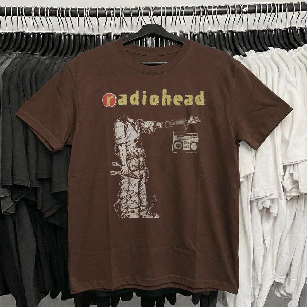 Brown Radiohead Band Tee
